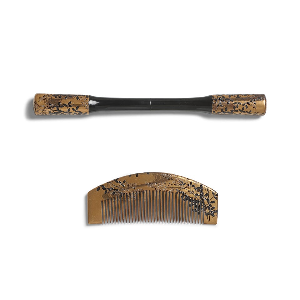 IKEDA TAISHIN (1825-1903) A Set of Matching Kushi (Comb) and Kōgai (Hair Pin) Meiji era (18...