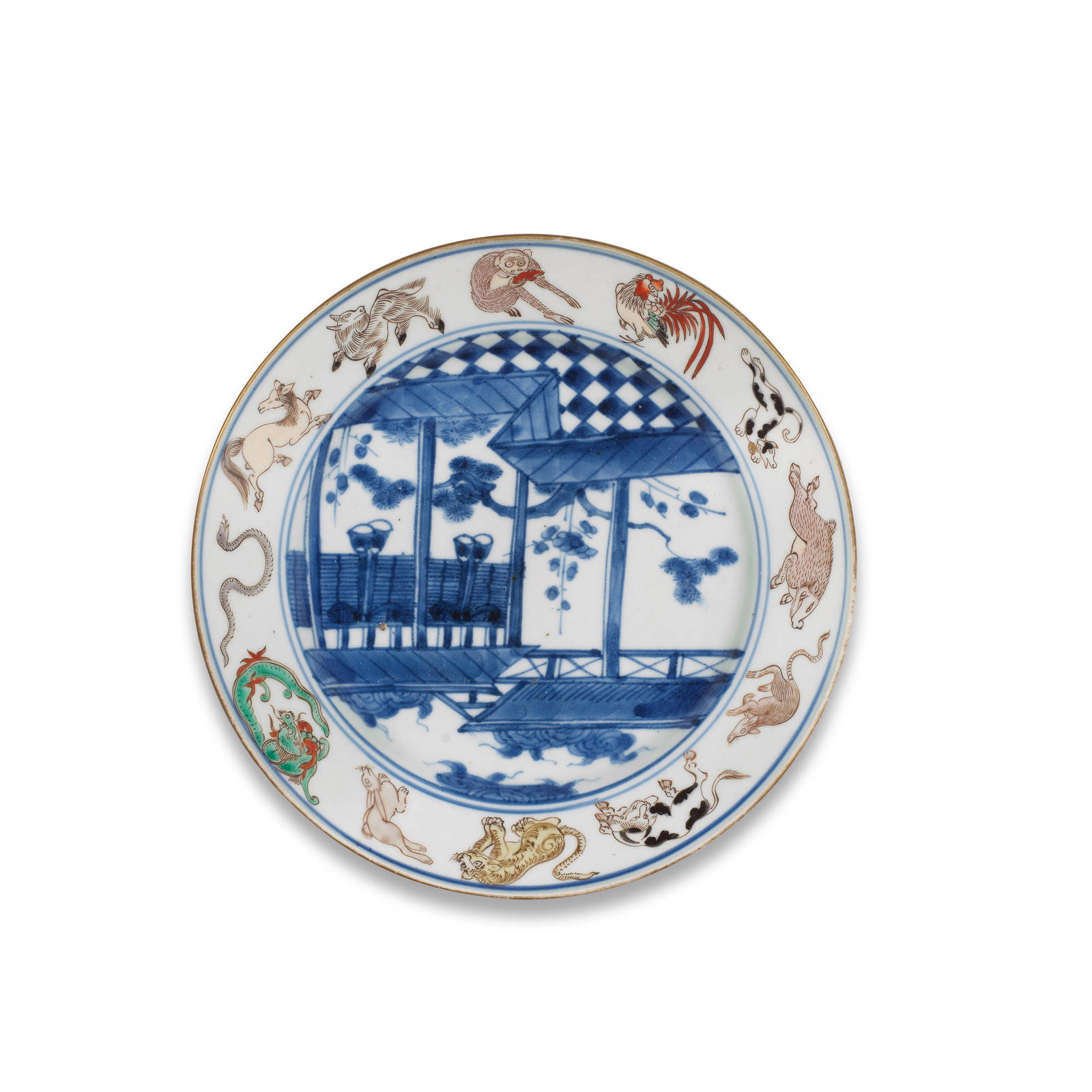 A rare Arita circular dish, Edo period (1615-1868), circa 1720