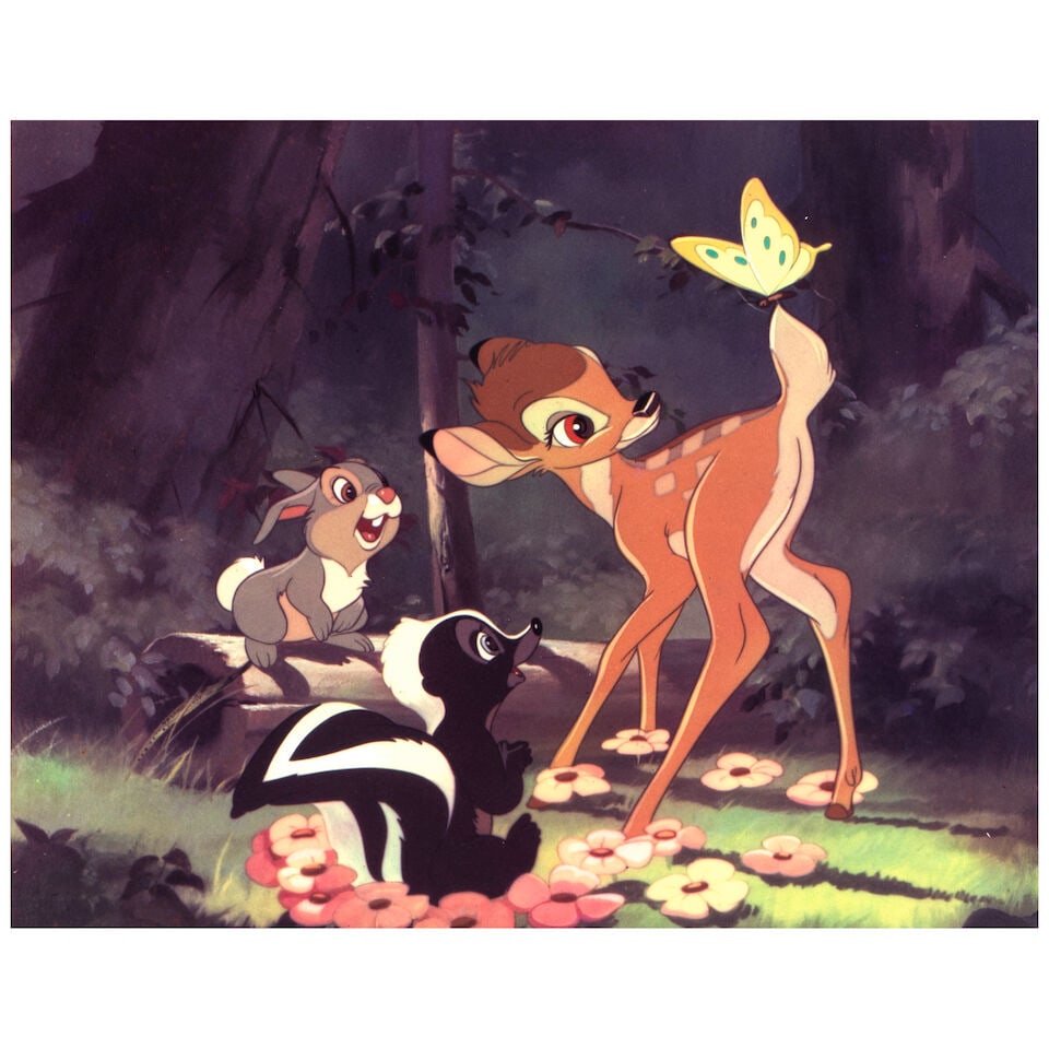 'Bambi' Reproduction Celluloid Print From Bambi Signed by Walt Disney Disney, 1942 (1 of 2)