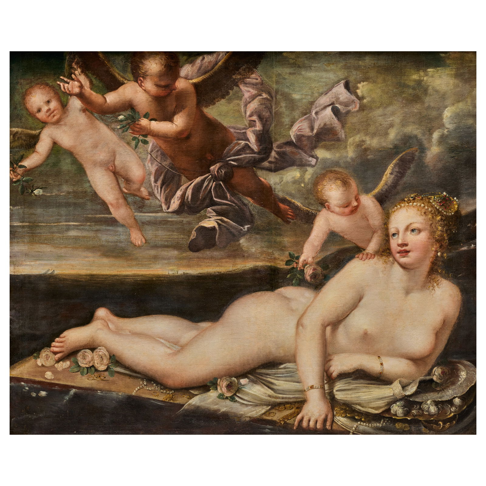 Pietro Liberi (Padua circa 1614-1687 Venice) Venus with putti and surrounded by flowers and jewels (1 of 1)