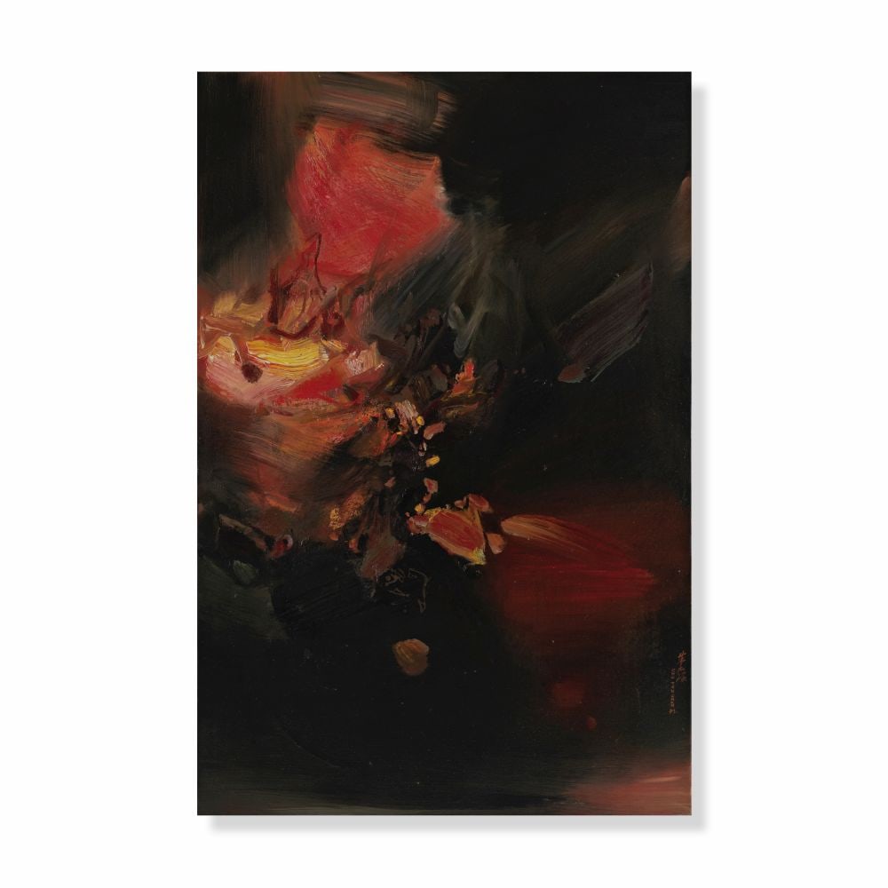 CHU TEH-CHUN (1920-2014) Crépuscule1973: CHU TEH-CHUN (1920-2014) Crépuscule 1973 signé et daté 73 ; signé, titré et daté 1973 au revers huile sur toile signed and dated 73 ; signed, titled and dated