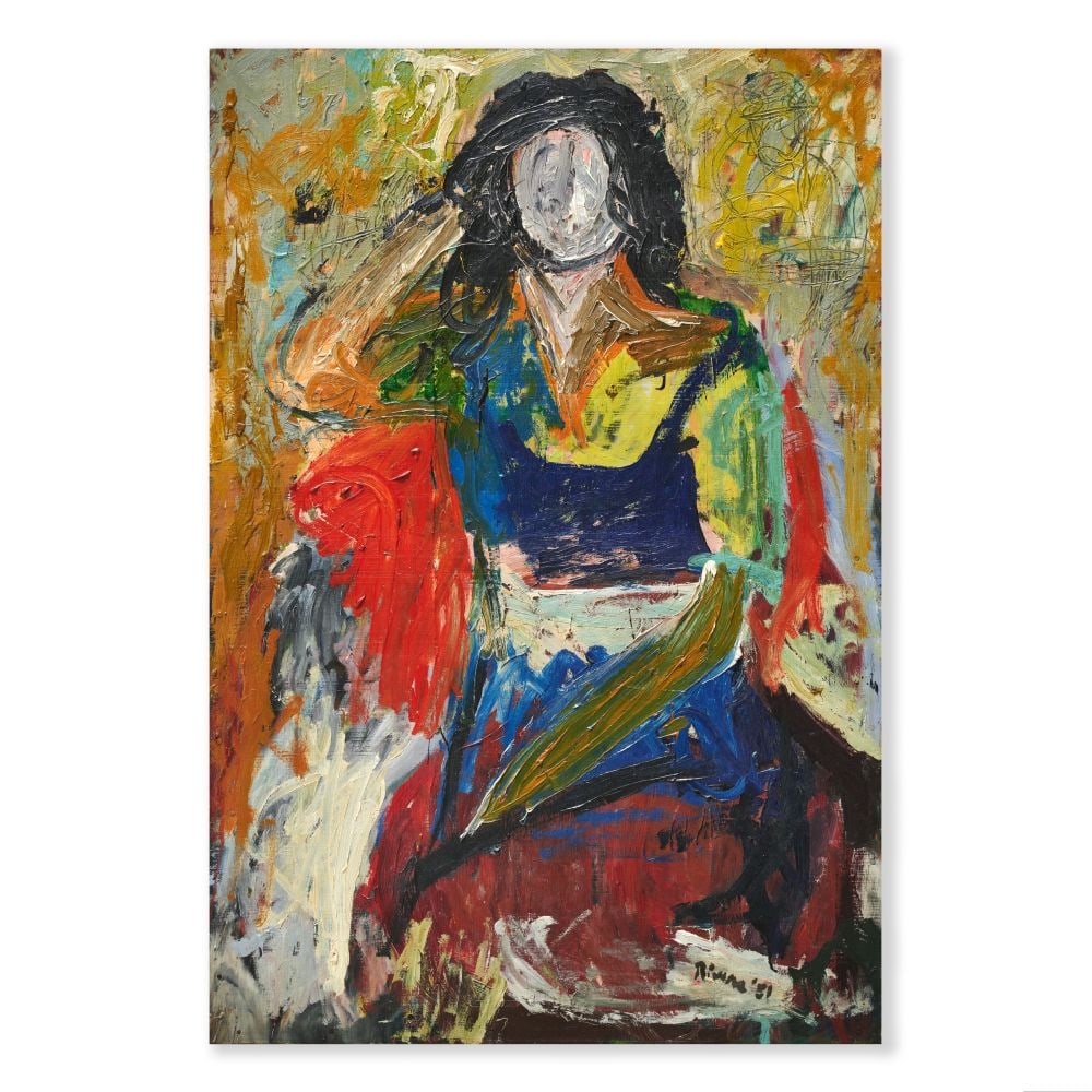 LARRY RIVERS (1923-2002) Woman 1951: LARRY RIVERS (1923-2002) Woman 1951 signé et daté 51 huile sur panneau signed and dated 51 oil on panel 103.2 x 69 cm. 40 5/8 x 27 3/16 in. Footnotes: