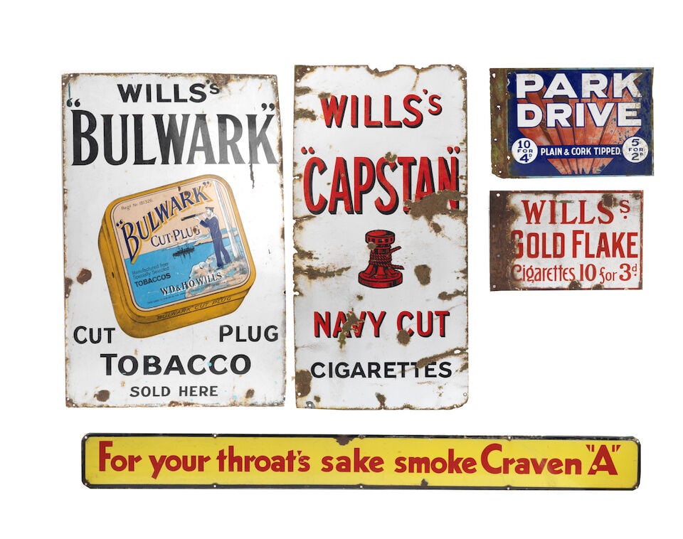 Five enamel tobacco related advertising signs, ((5)) (1 of 1)