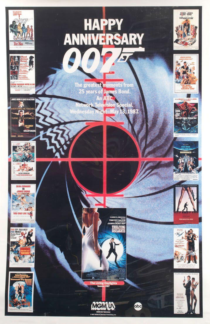 A 'Happy Anniversary 007' poster celebrating 25 years of James Bond, (1 of 1)