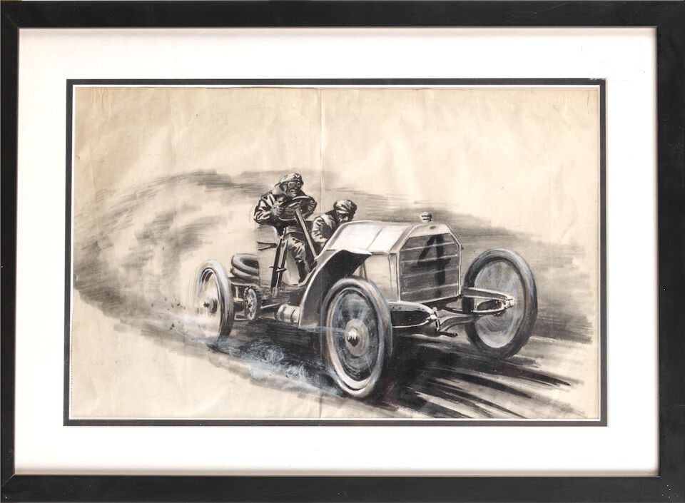 Patrick 'Pat' Milne; 'Camille Jenatzy in the 1903 Gordon Bennett Trophy winning Mercedes Simplex... (1 of 1)