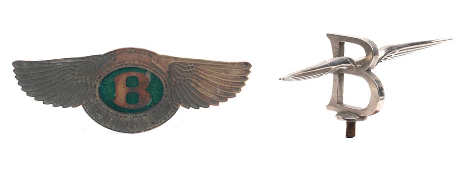 A vintage Bentley Winged 'B' badge, circa 1929, ((2)) (1 of 1)