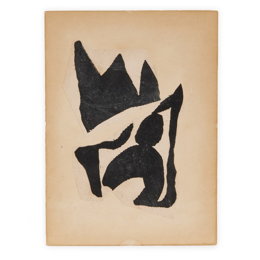 JEAN (HANS) ARP (1886-1966) Collage Sans titre (Cinéma calendrier du coeur abstrait): JEAN (HANS) ARP (1886-1966) Collage Sans titre (Cinéma calendrier du coeur abstrait) porte le cachet de la succession Jean Arp (au revers) collage sur papier Exécuté en 1956-1958 stampe