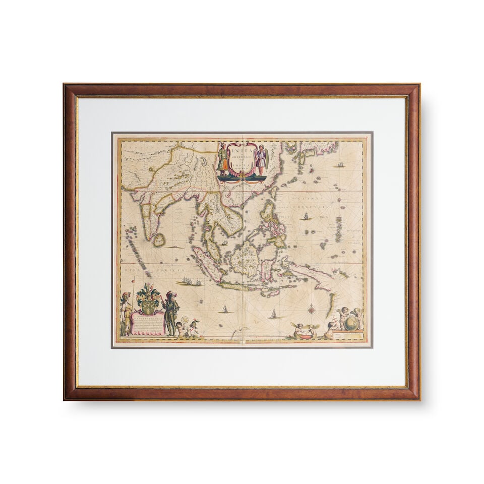 Two engravings of maps: Two engravings of maps After Abraham Ortelius (Belgian, 1527-1598) Ireland - 'Hiberniae Britannicae Insulae, Nova Descriptio' 35.0 x 48.0cm After Jan (Joannes) Jansson (Dutch, circa 1596-1664) 'India