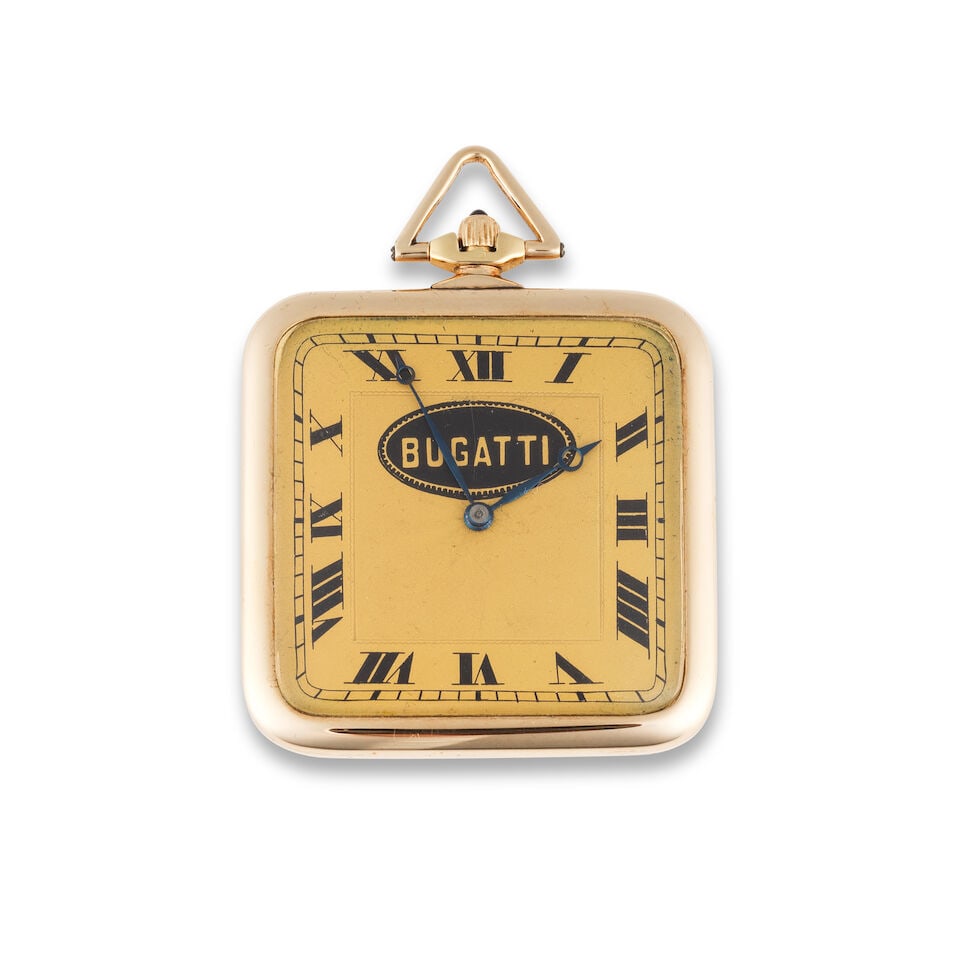 Longines for Bugatti. A 14K rose gold open face keyless wind pocket watch Longines pour Bugatti.... (1 of 1)