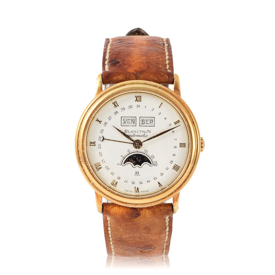 Blancpain. A fine 18K gold automatic triple calendar wristwatch with moon phasesBlancpain. Belle... (1 of 5)