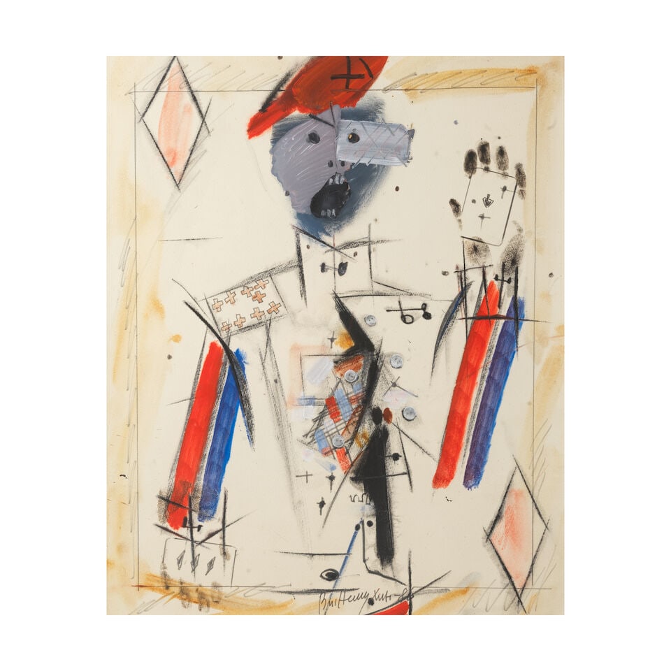 Vladimir Nikolaevich Nemukhin (Russian, 1925-2016) Valet de carreau/ Jack of diamonds (signed in... (1 of 1)