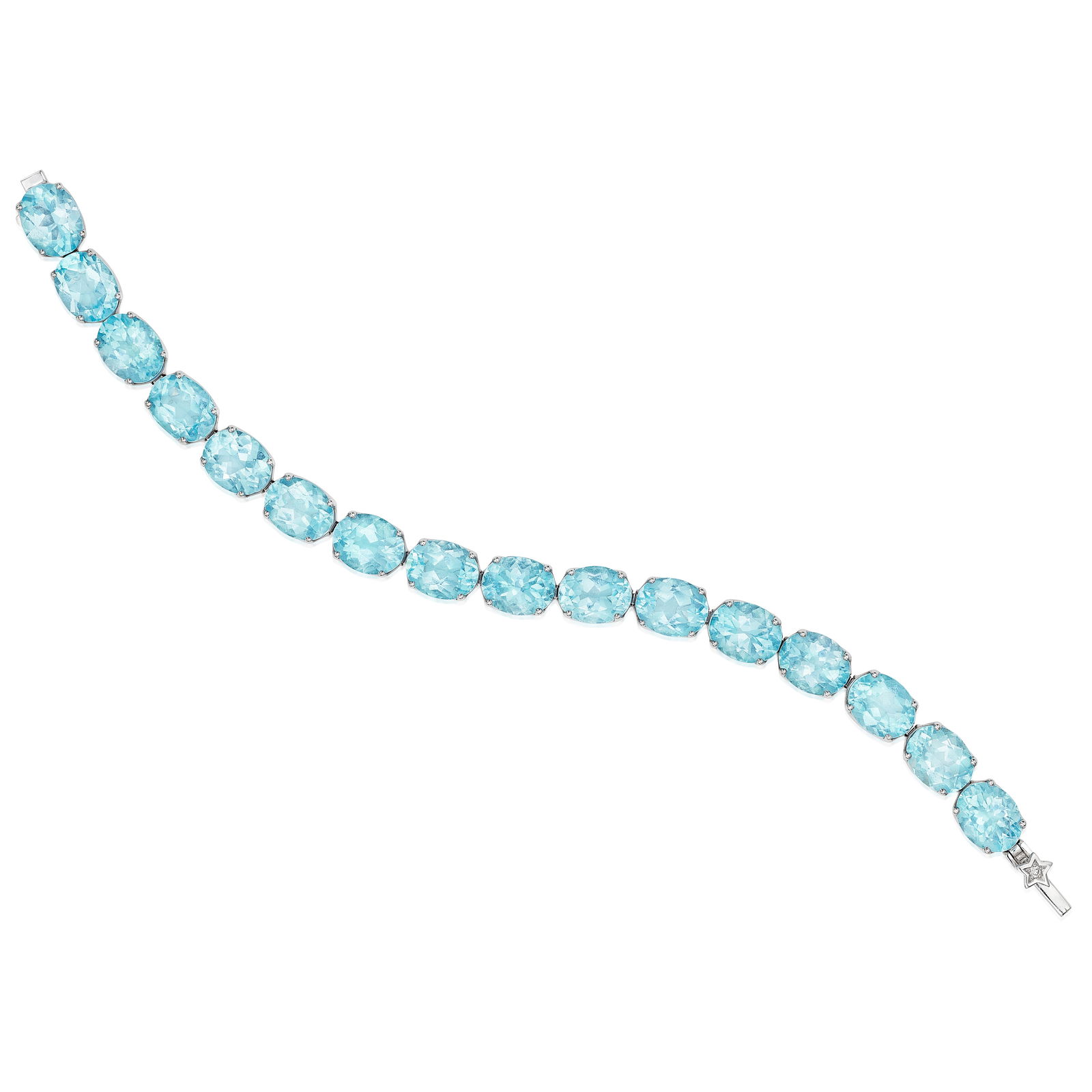 H.STERN: A TOPAZ AND DIAMOND BRACELET: H.STERN: A TOPAZ AND DIAMOND BRACELET Composed of repeating links of oval-shaped topazes, accented by star motifs and enhanced with round brilliant-cut diamonds; with maker's mark for H.Stern; mounted