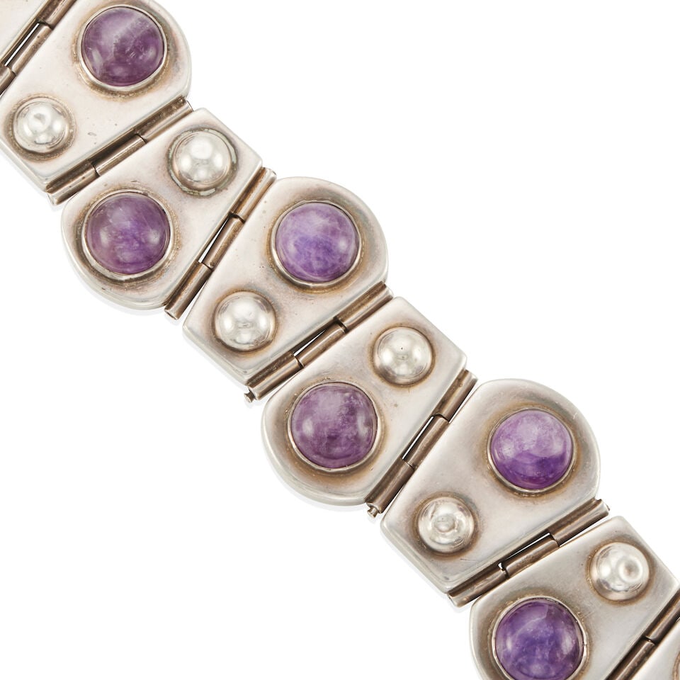ANTONIO PINEDA: STERLING SILVER AND AMETHYST BRACELET (1 of 3)