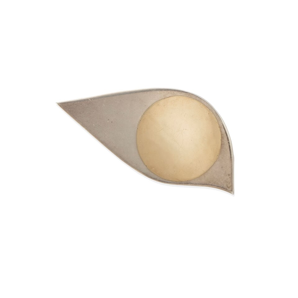 CARL SUMMERS: 14K GOLD AND SILVER BROOCH (1 of 2)