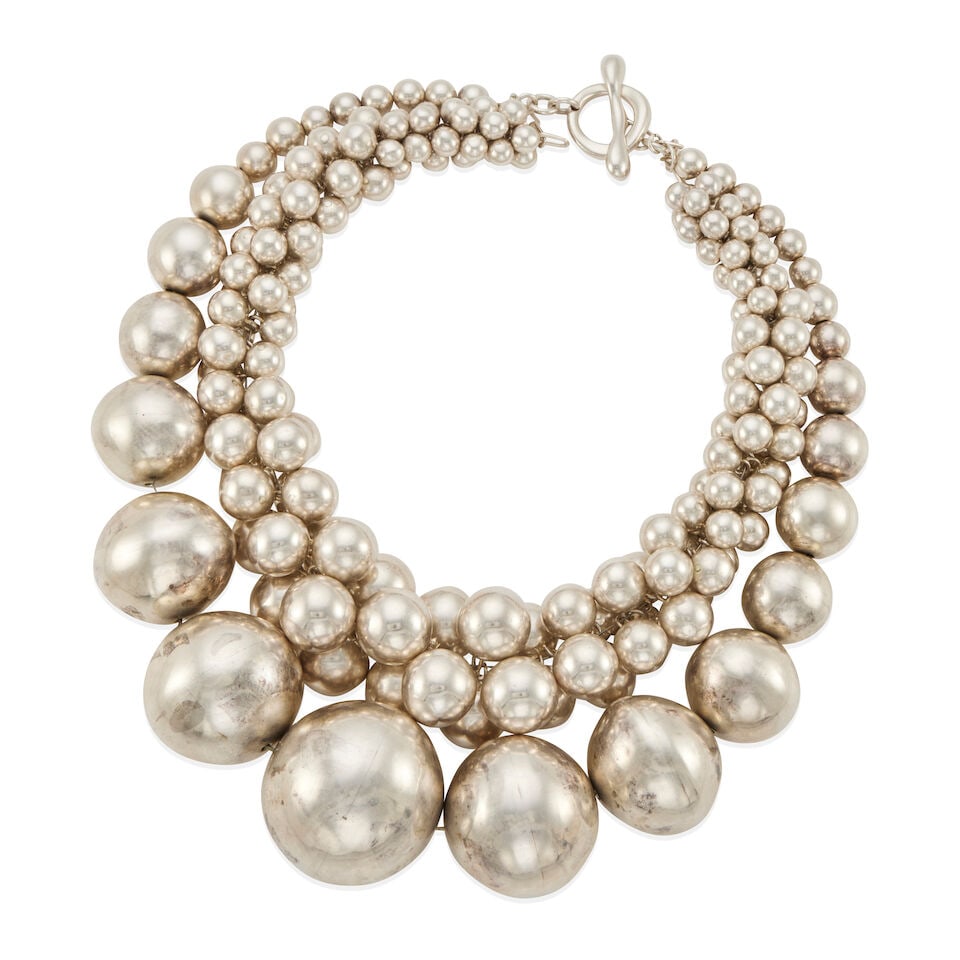 ROBERT LEE MORRIS: STERLING SILVER BALL NECKLACE (1 of 2)