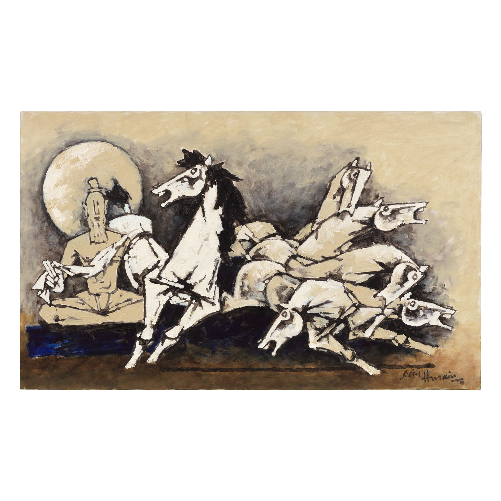 Maqbool Fida Husain (1915-2011) Untitled (Ashvamedha & Six Horses) (1 of 1)