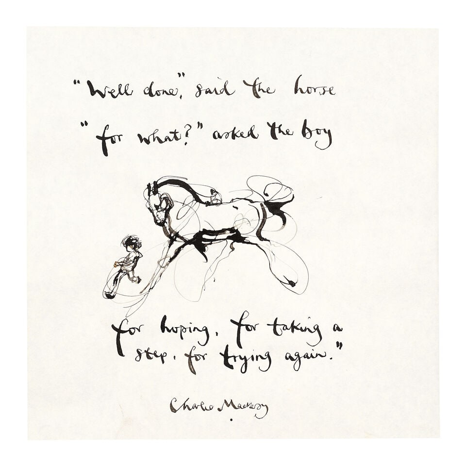 Charlie Mackesy (British, born 1962) For hoping, for taking a step, for trying again (unframed) (1 of 1)