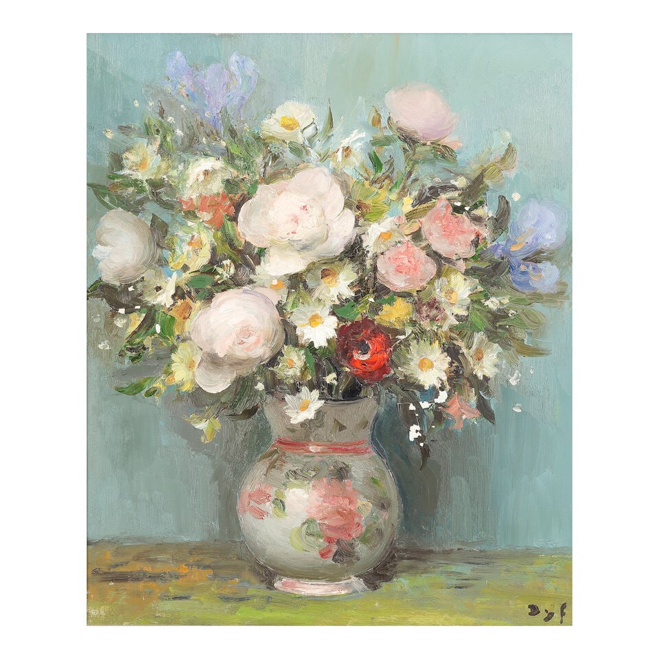 Marcel Dyf (French, 1899-1985) Pivoines de Leonora: Marcel Dyf (French, 1899-1985) Pivoines de Leonora signed 'DYF' (lower right) oil on canvas 56 x 46cm (22 1/16 x 18 1/8in). Footnotes: Provenance With E.Stacy-Marks Ltd, Eastbourne. With Frost