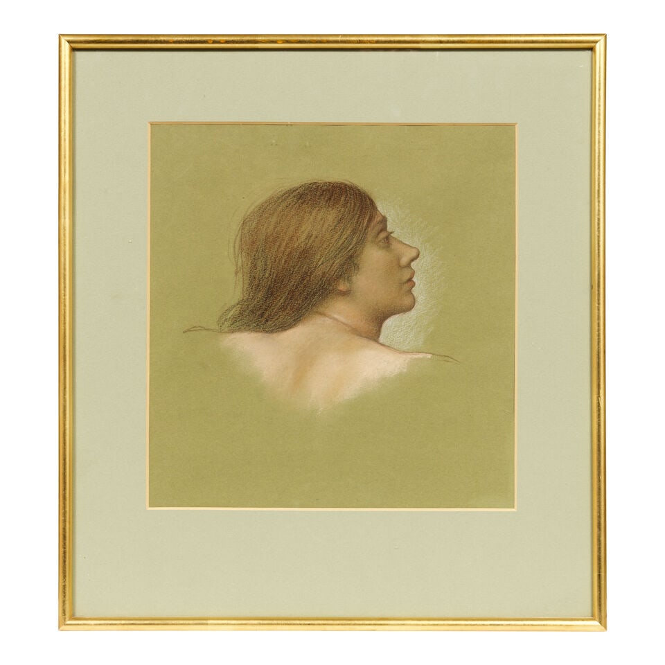 Evelyn de Morgan (British, 1855-1919) Study of a woman's head, looking over her shoulder - 2