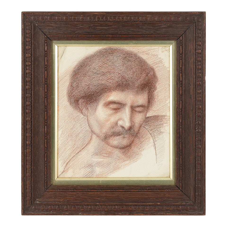 William de Morgan (British, 1839-1917) Study of a man's head - 2