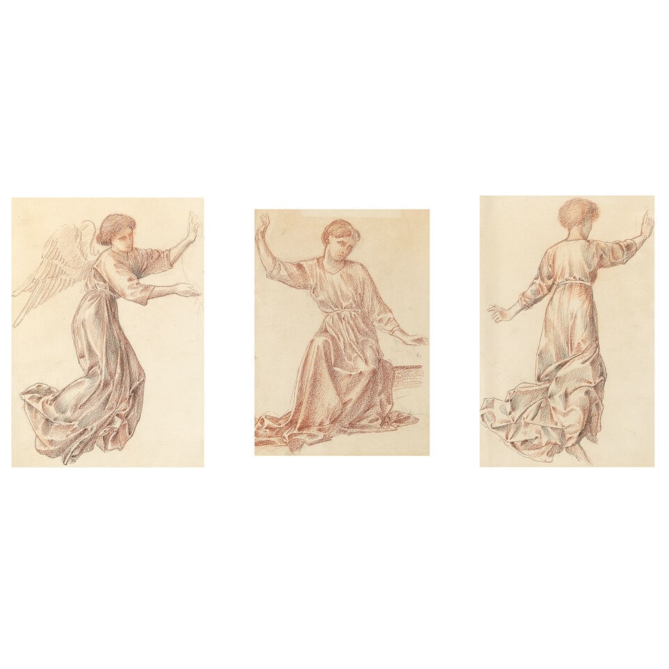 William de Morgan (British, 1839-1917) A group of six figure studies - 2