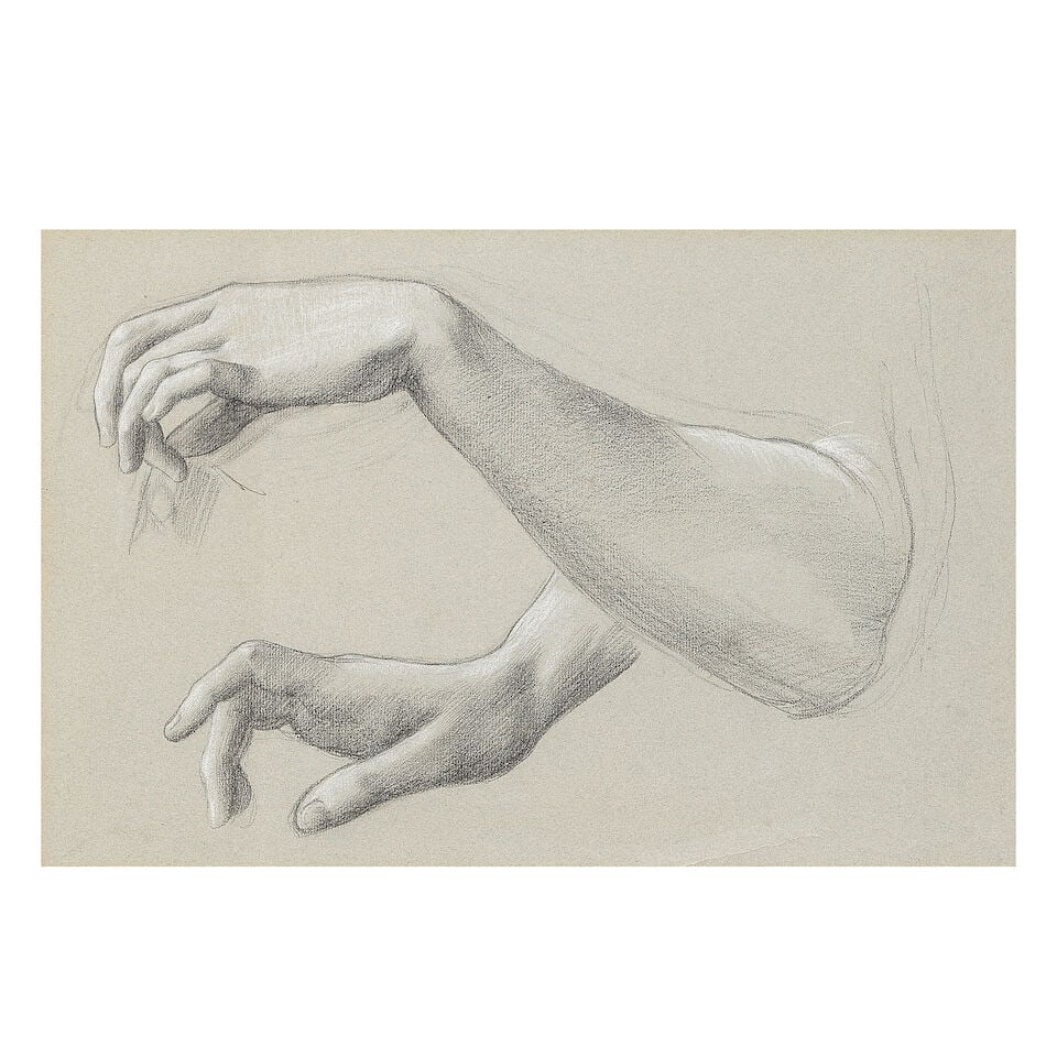 William de Morgan (British, 1839-1917) Hand studies - 3