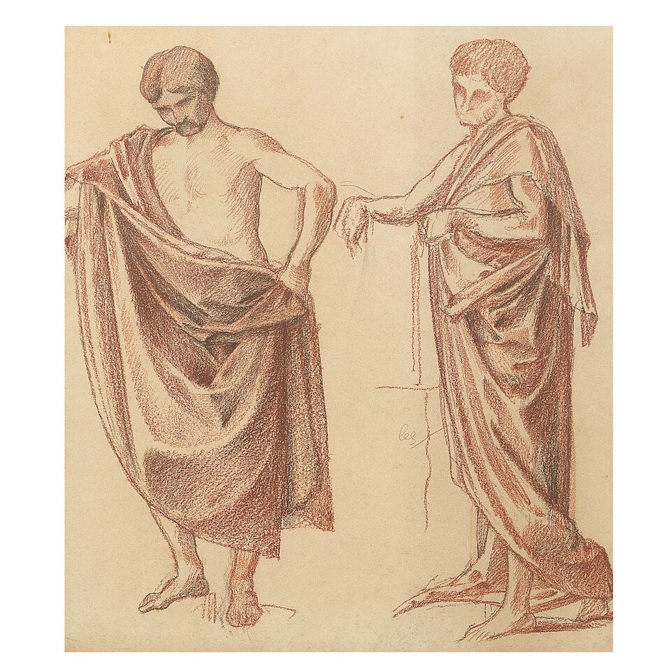 William de Morgan (British, 1839-1917) Two studies of figures in drapery - 3