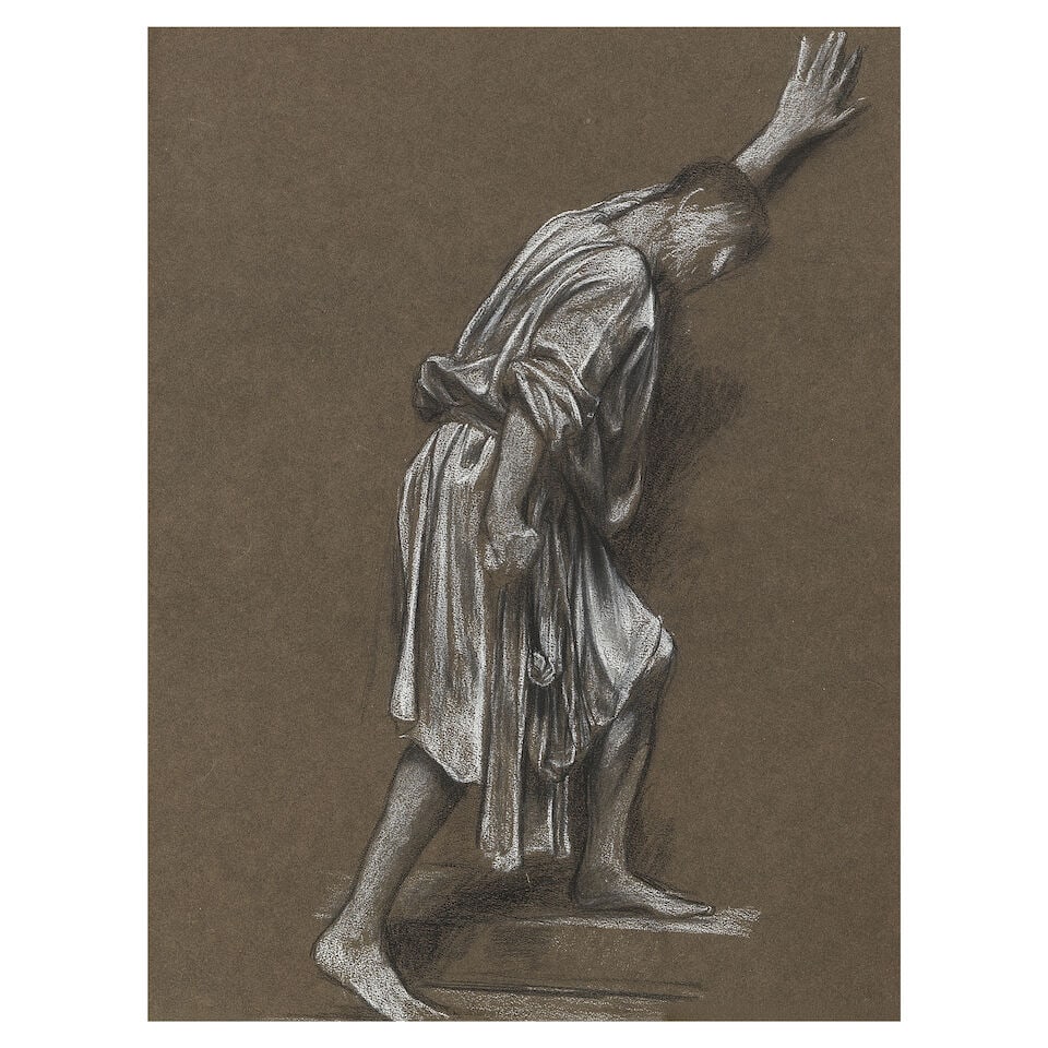Evelyn de Morgan (British, 1855-1919) Study of a leaning figure; Studies of Christ - 3