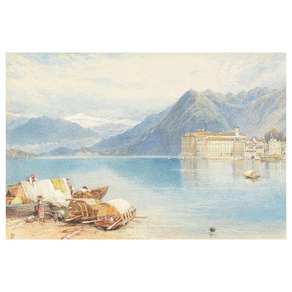 Myles Birket Foster, RWS (British 1825-1899) Isola Bella, Lake Maggiore: Myles Birket Foster, RWS (British 1825-1899) Isola Bella, Lake Maggiore signed with initials (lower left) watercolour over traces of pencil 15.5 x 23cm (6 1/8 x 9