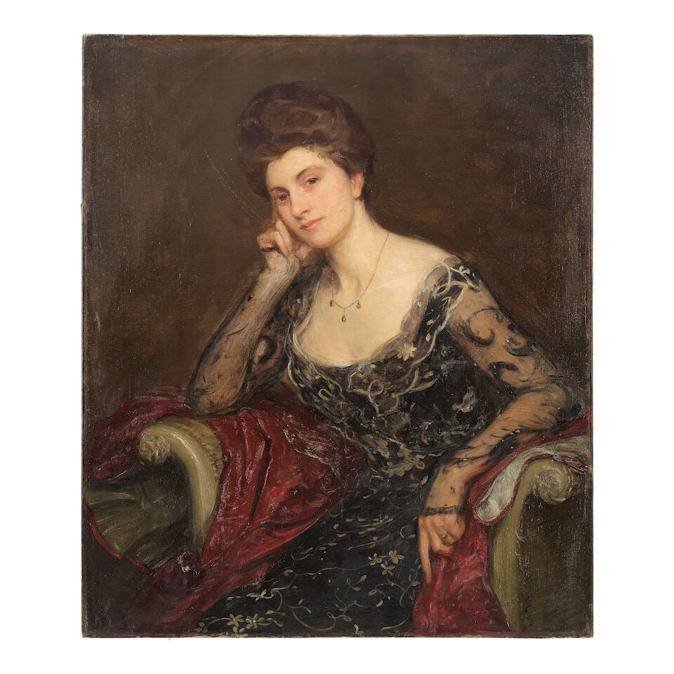 Theodore Blake Wirgman (British, 1848-1925) Portrait of Winifred Layard, wife of Major Arthur La... (1 of 2)