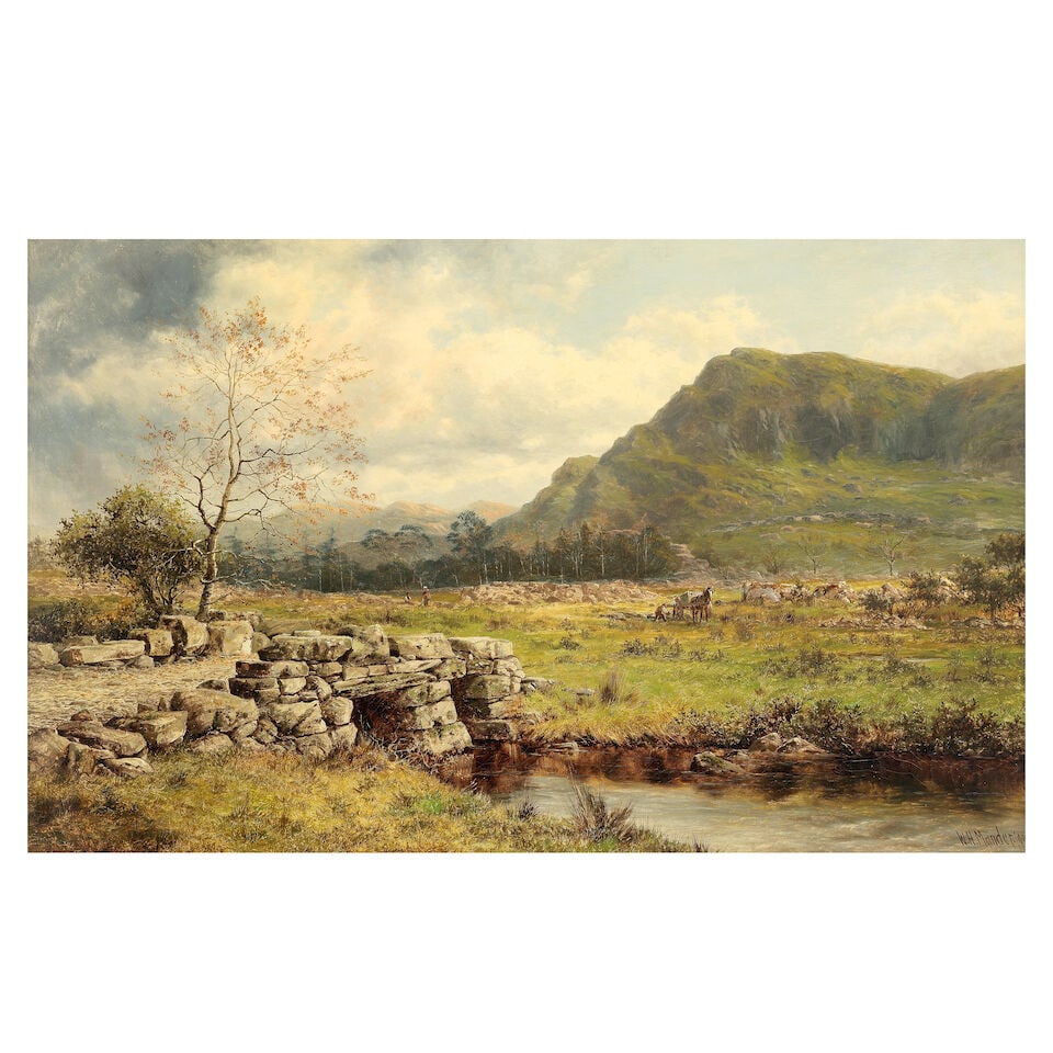 William Henry Mander (British, 1850-1922) Scene at Lym Byeham near Pensarn: William Henry Mander (British, 1850-1922) Scene at Lym Byeham near Pensarn signed and dated 'W.H.Mander/90' (lower right); further signed and inscribed with title 'Scene at Lym Byeham Nr Pensarn/
