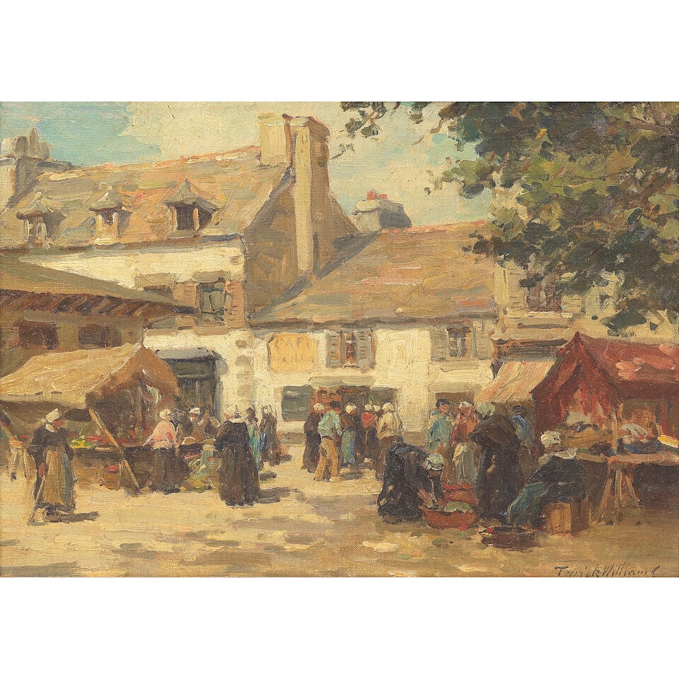Terrick John Williams, RA (British, 1860-1936) In the market place: Terrick John Williams, RA (British, 1860-1936) In the market place signed 'Terrick Williams' (lower left) oil on canvas 25 x 35cm (9 13/16 x 13 3/4in). Footnotes: Provenance Private collection, UK. Fo