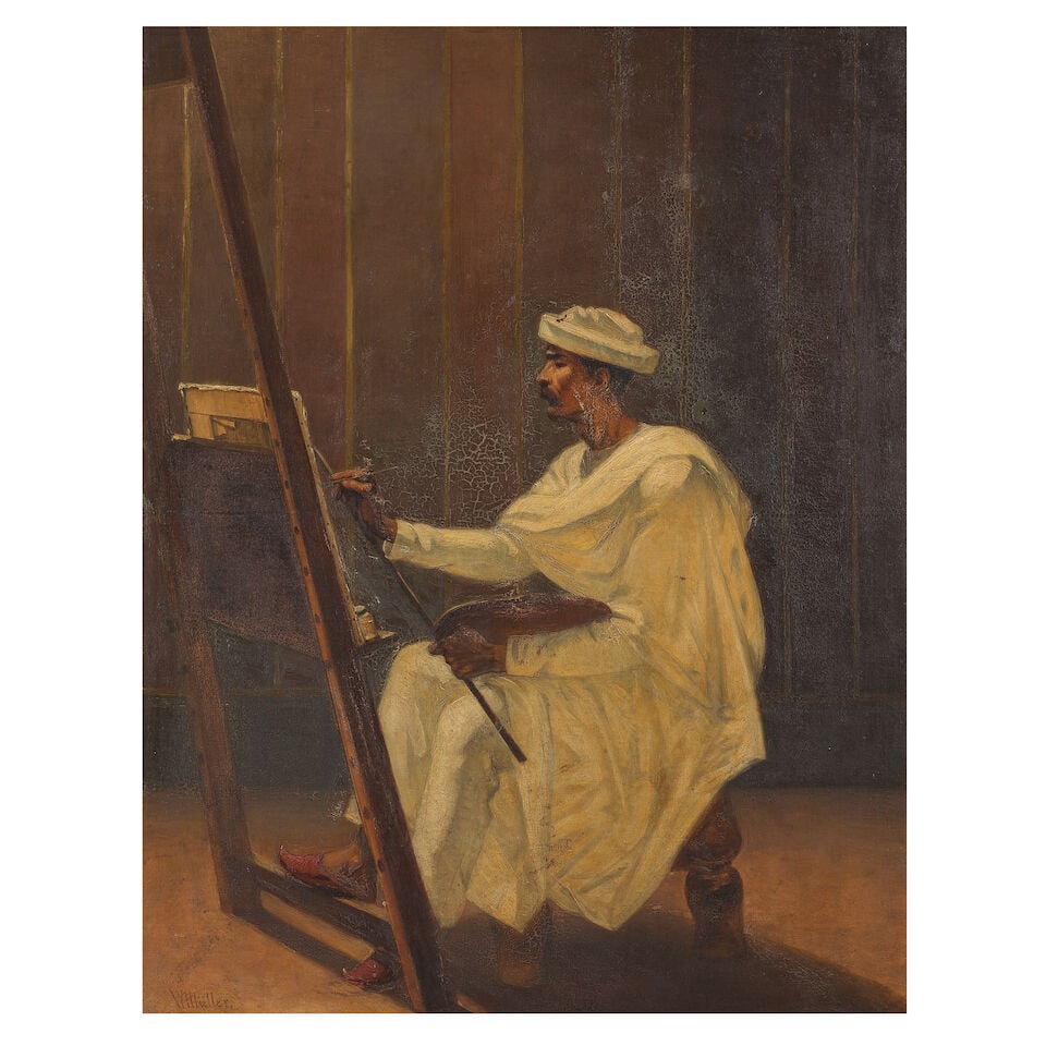 William James Müller (British, 1812-1845) Portrait of an Egyptian artist: William James Müller (British, 1812-1845) Portrait of an Egyptian artist signed 'W.Müller. (lower left); further signed, inscribed and dated 'Egyptian Artist/Paris W. Müller 1840' (on