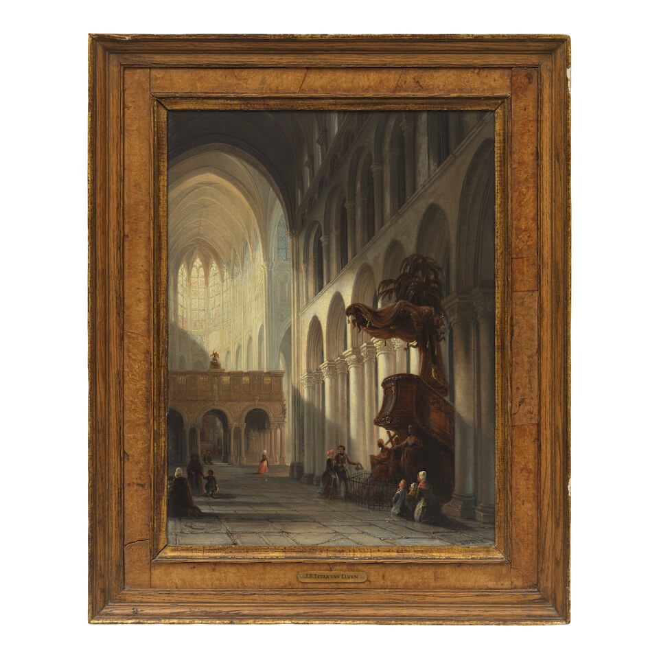 Jan Baptiste Tetar van Elven (Dutch, 1805-1879) Cathedral interior - 3