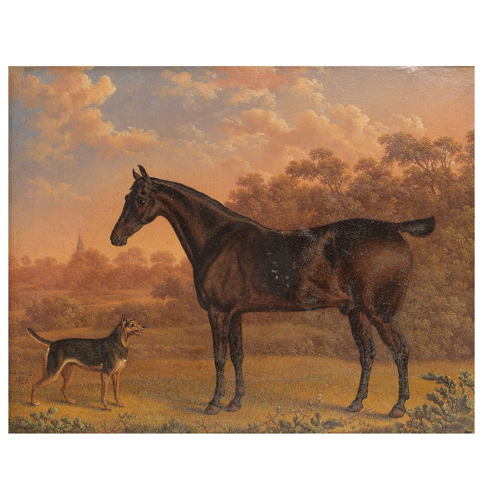 Charles Towne (British, 1763-1840) Hackney and terrier: Charles Towne (British, 1763-1840) Hackney and terrier signed and dated 'C.Towne/1825' (lower left) oil on panel 20 x 25.5cm (7 7/8 x 10 1/16in). Footnotes: Provenance With Walker Art Gallery,