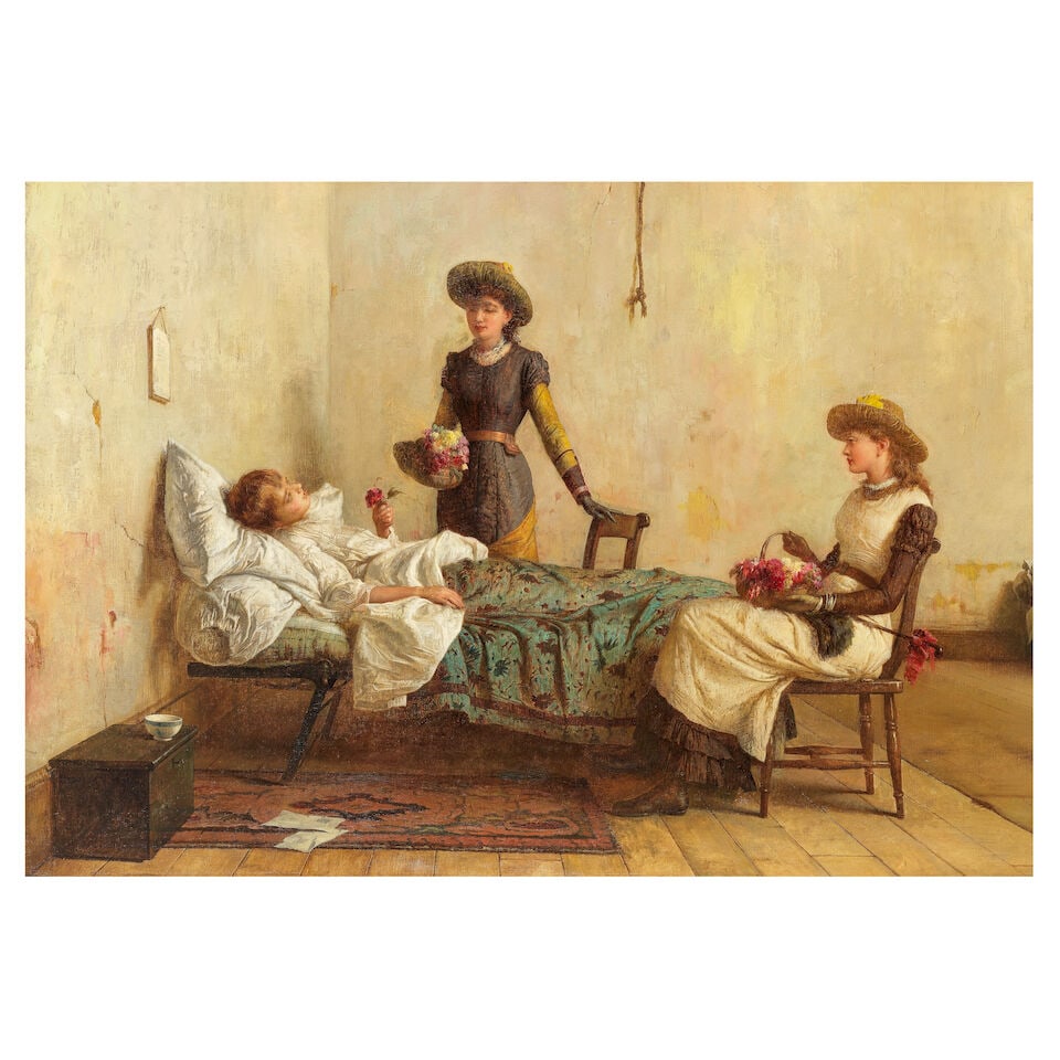 Robert Gavin, RSA (British, 1827-1883) The flower mission: Robert Gavin, RSA (British, 1827-1883) The flower mission oil on canvas 69 x 101cm (27 3/16 x 39 3/4in). Footnotes: Provenance Anon. sale, Sotheby's, New York, 7 June 1995, lot 117. Private