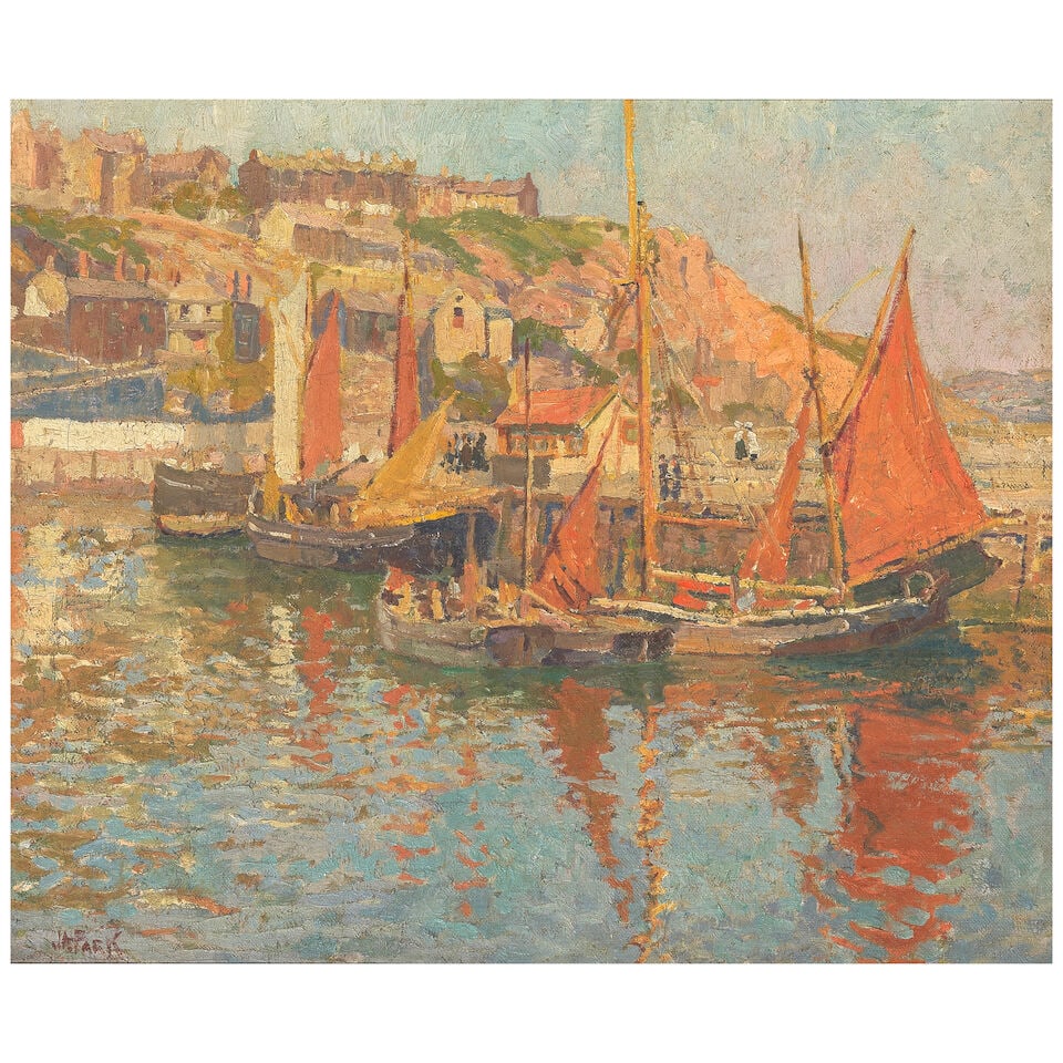 John Anthony Park (British, 1880-1962) August, Devon: John Anthony Park (British, 1880-1962) August, Devon signed 'JAPark' (lower left); further signed, titled and inscribed 'August/J.A.Park/39 --/Brixham/Devon' (on partial artist's label attached to the