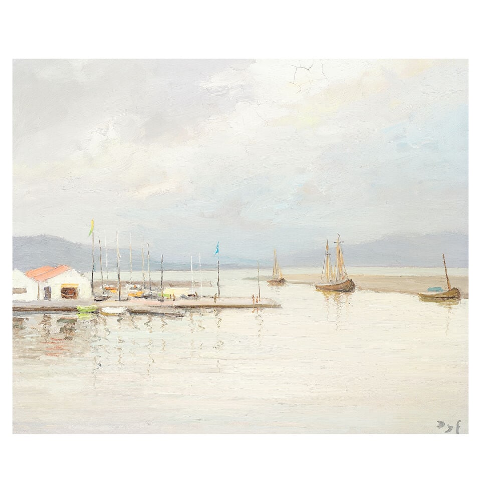 Marcel Dyf (French, 1899-1985) Voiliers en Proveance: Marcel Dyf (French, 1899-1985) Voiliers en Proveance signed 'DYF' (lower right) oil on canvas 46 x 55cm (18 1/8 x 21 5/8in). Footnotes: Provenance With Frost & Reed, London, no. 51040. With E.