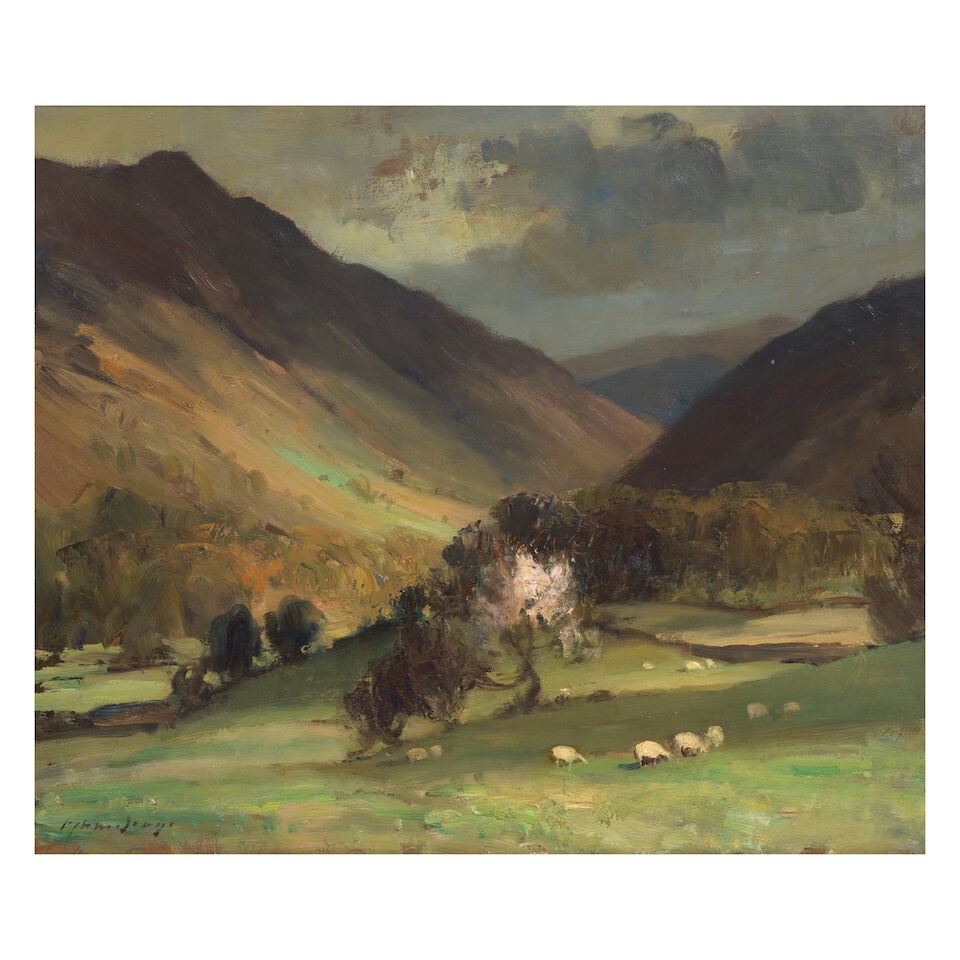 Edward Seago, RWS, RBA (British, 1910-1974) Spring in Merioneth II (Mawddach Valley - Looking East) (1 of 3)