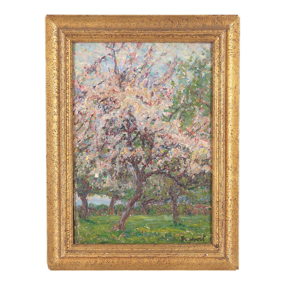 Wynford Dewhurst, RBA (British, 1864-1941) Blossoms in an orchard - 2