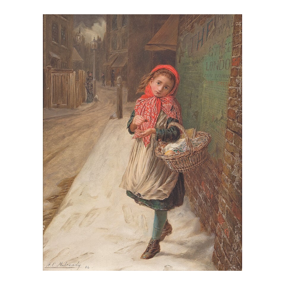 Augustus Edwin Mulready (British, 1844-1905) The little street vendor (1 of 3)