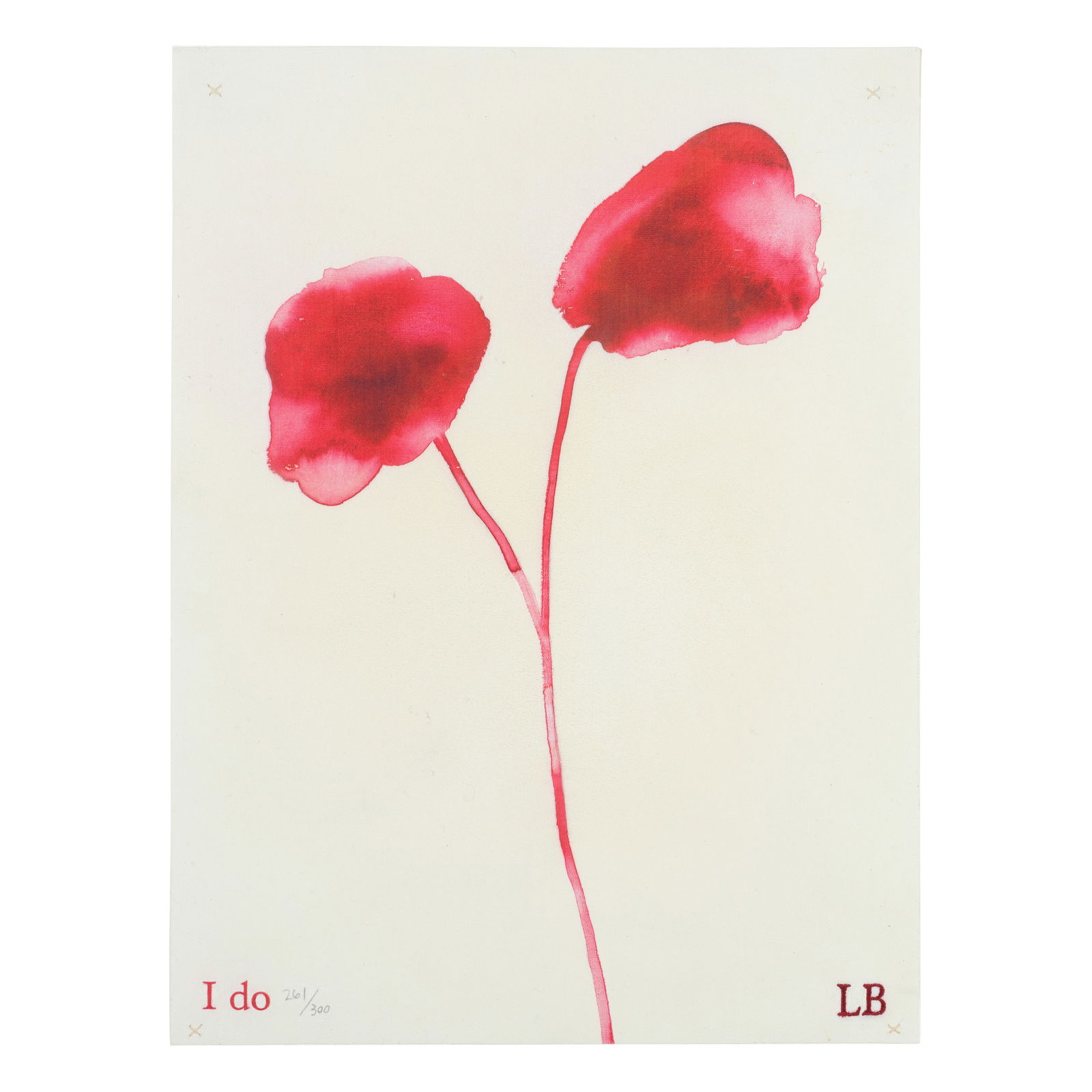 Louise Bourgeois (French/American, 1911-2010) I Do Digital print in colours, 2010, on fabric, em...: Louise Bourgeois (French/American, 1911-2010) I Do Digital print in colours, 2010, on fabric, embroidered initial in red and numbered 261/300 in pencil (there were also 35 artist's proofs), co-publish