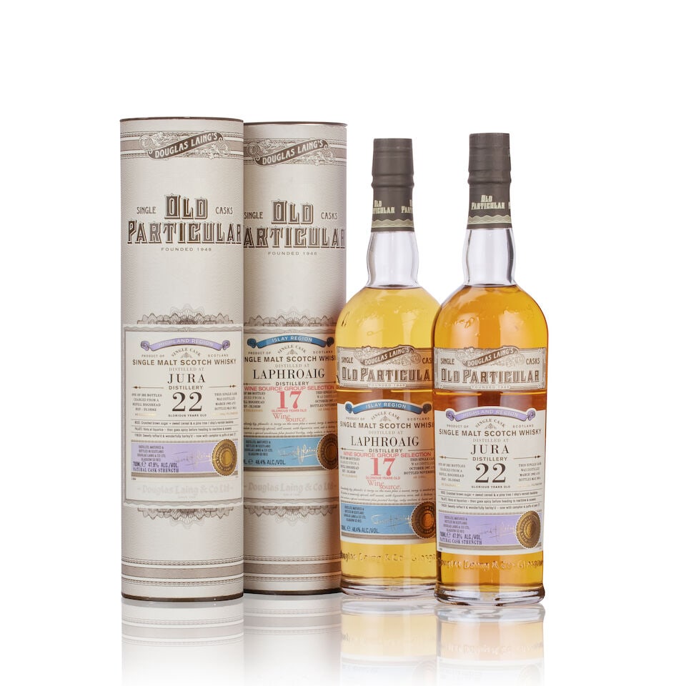 Jura 22 Year Old, Single Cask, Old Particular Douglas Laing, 1992 (1x 70cl) Laphroaig 17 Year ... (1 of 2)