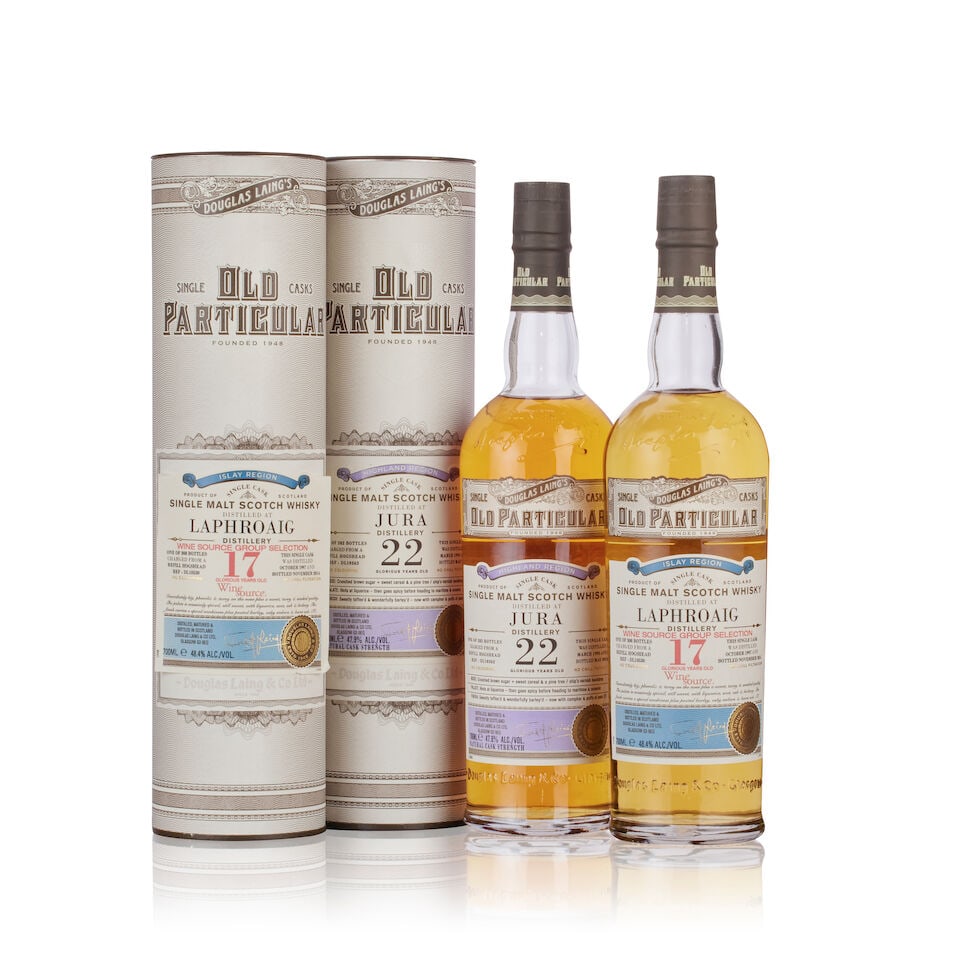 Jura 22 Year Old, Single Cask, Old Particular Douglas Laing, 1992 (1x 70cl) Laphroaig 17 Year ... (1 of 2)