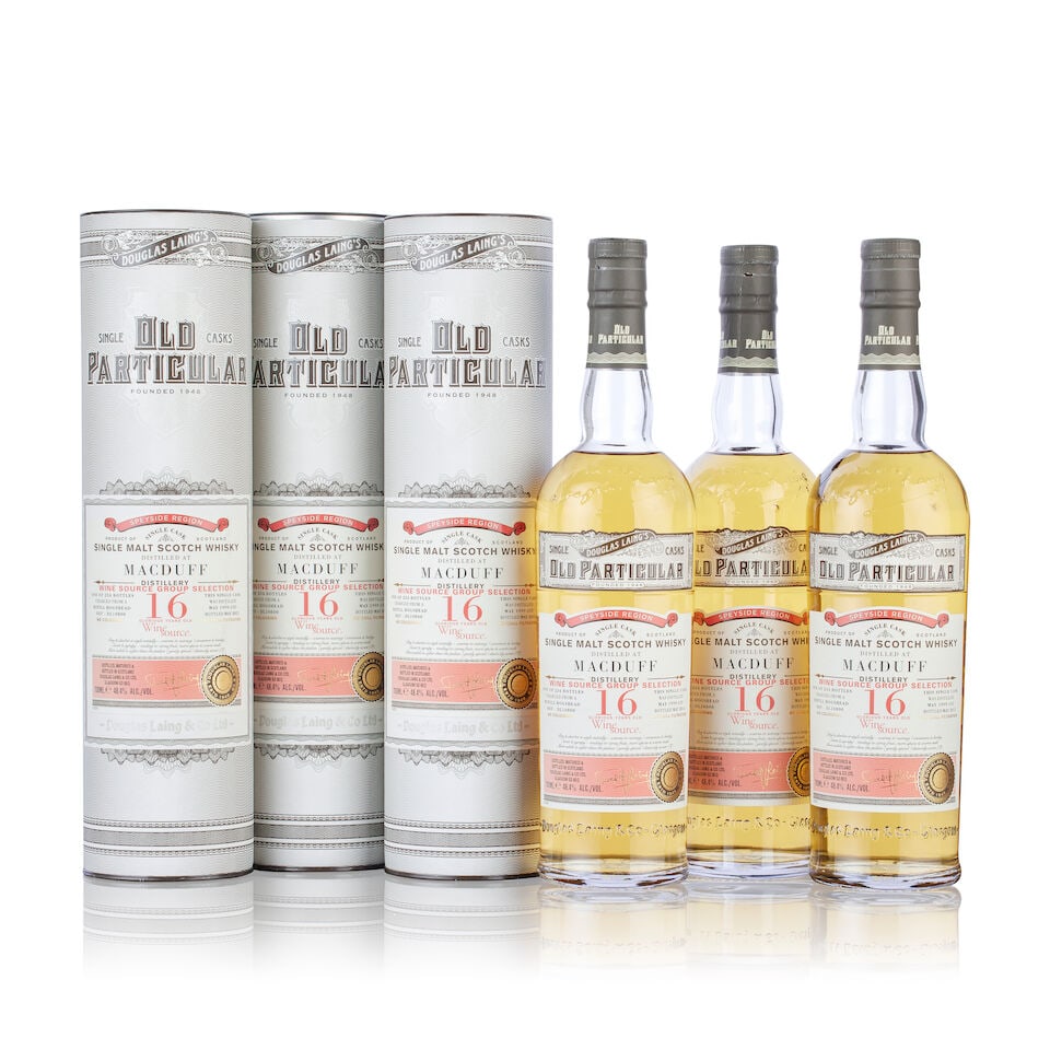 Macduff 16 Year Old, Old Particular, 1999 (3x 70cl): Macduff 16 Year Old, Old Particular, 1999 (3x 70cl) Region: Speyside, single malt Fill Level: filled to 70cl Capsule: good condition Label: good labelling Packaging: no box Alcohol content: 48.4% ABV