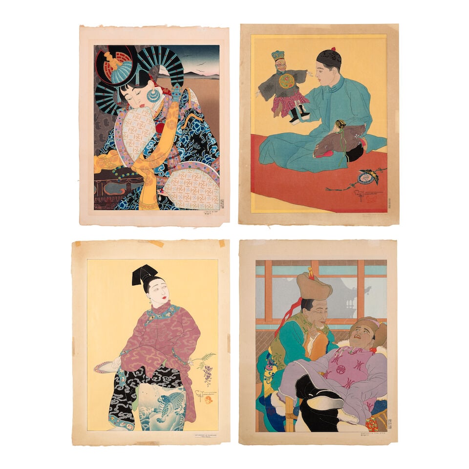 Paul Jacoulet (1896-1960); A Group of 4 Woodblocks; (4) - 5