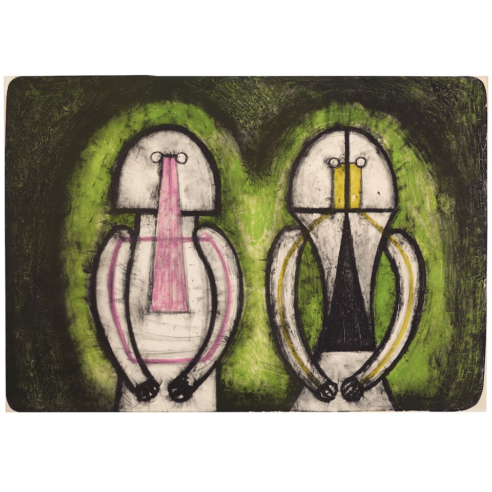 Rufino Tamayo (1899-1991); Dos Personajes;: Rufino Tamayo (1899-1991) Dos Personajes (Pereda 134), 1972 Lithograph in colors on wove paper, signed in pencil and numbered 31/100 (there were also 13 artist's proofs in Roman numerals), published