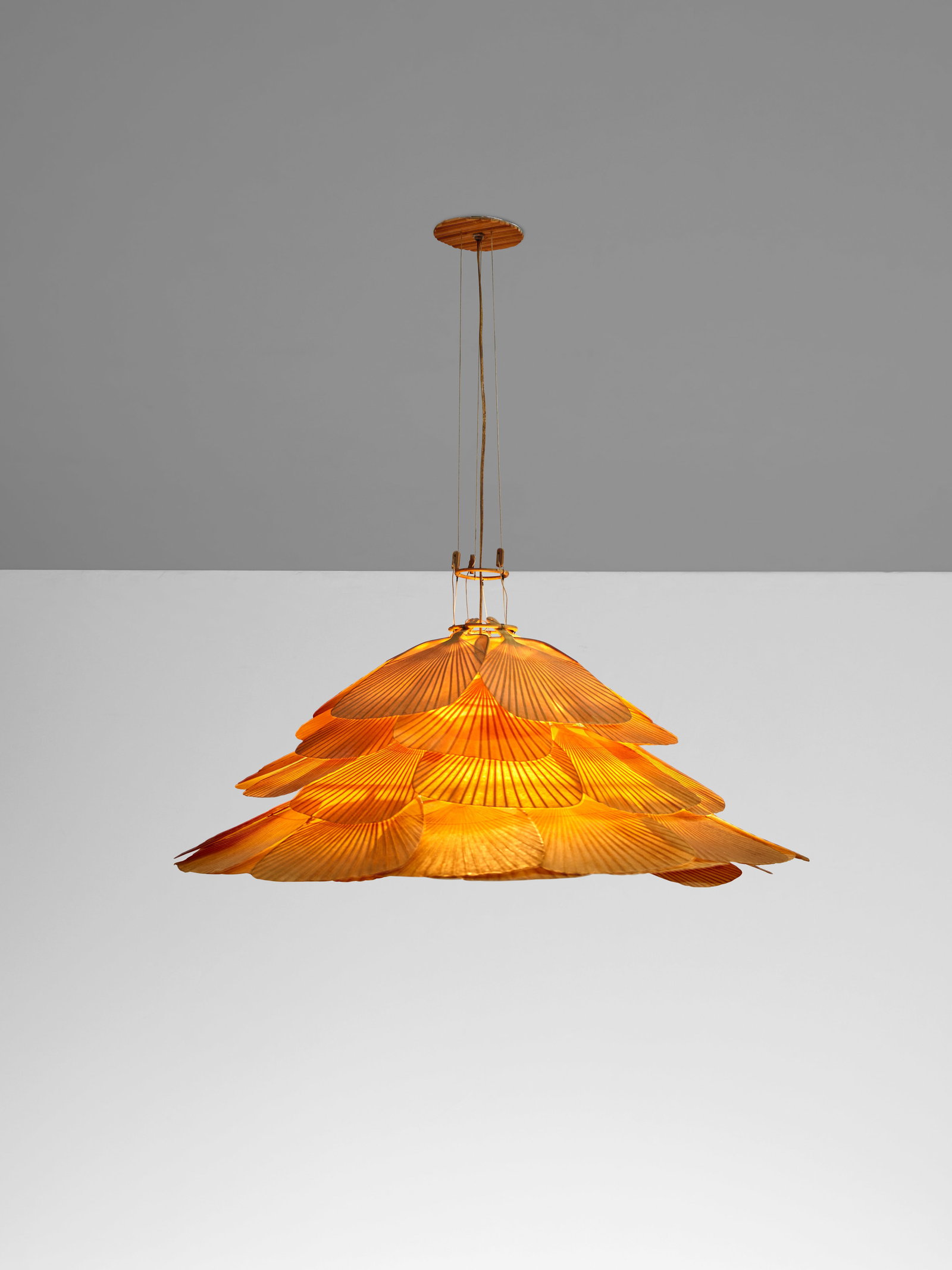INGO MAURER (1932-2019) 'Niju-Ichi' Ceiling Lampcirca 1975for Design M, uchiwa paper fans, bambo... (1 of 1)