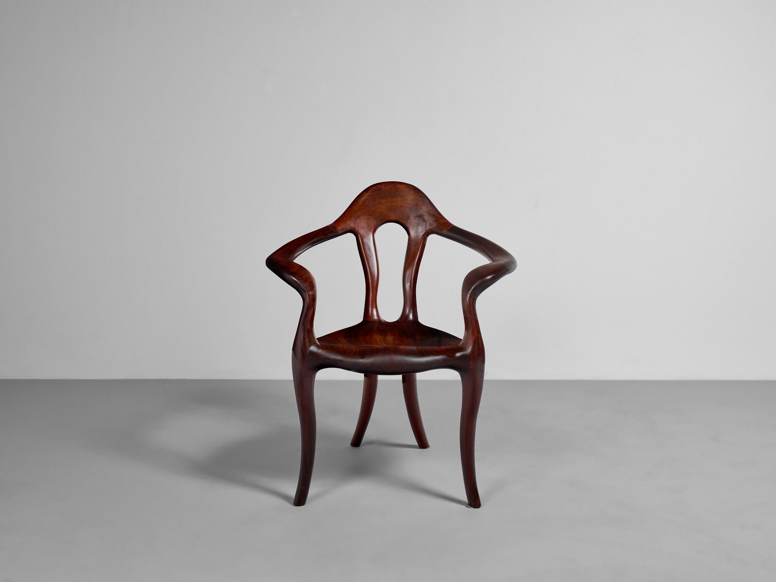 AMERICAN CRAFT Armchaircirca 2000carved mahogany, carved craftsman's markheight 36in (91.5cm); w... (1 of 1)