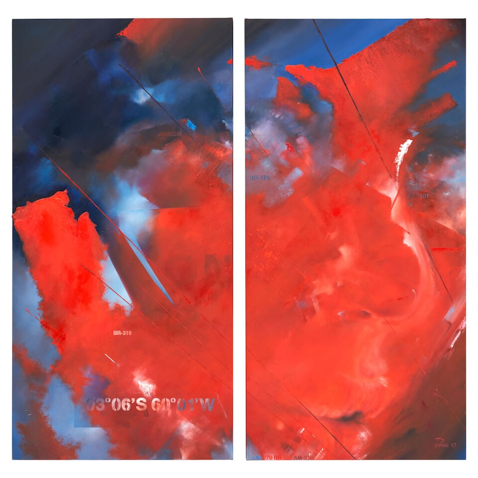 FERNANDO PORRAS (B. 1962) Fire in the Forest (diptych) (1 of 2)